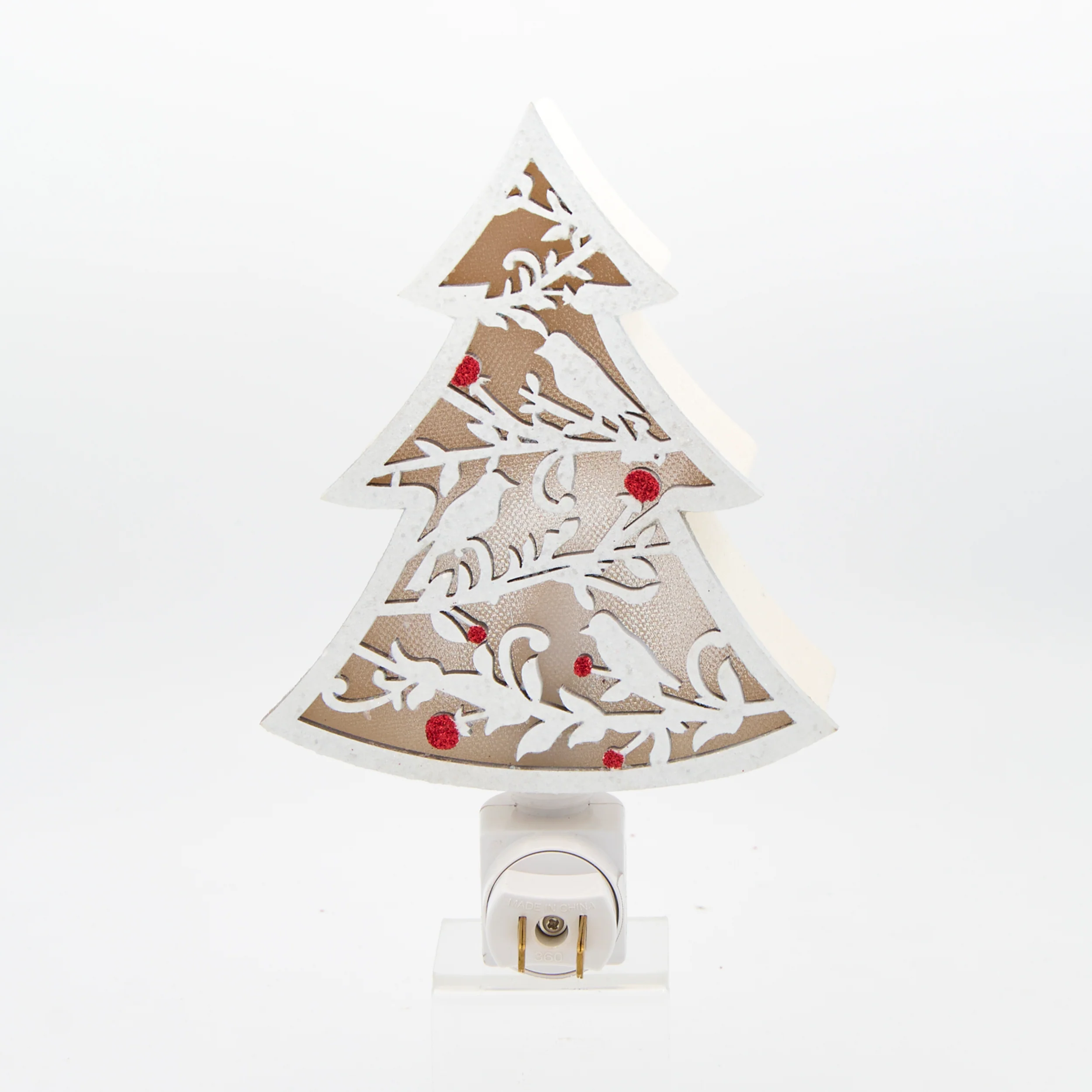 Roman Lights White Tree with Birds & Berries Night-Light - Image 3