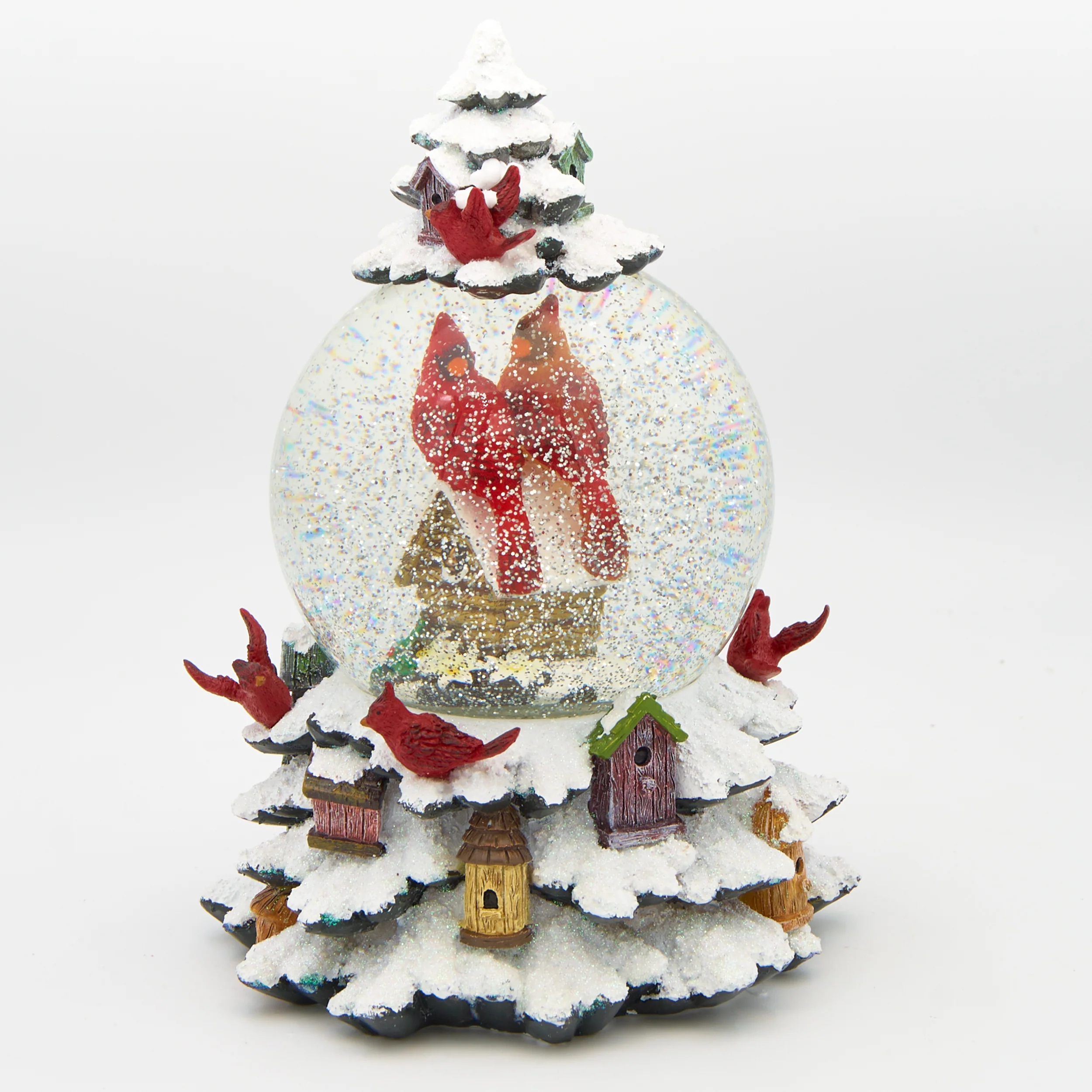 Glitterdome Lighted Swirl Cardinal Scene - Image 3